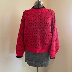 Vintage 80s Club Sportif de Paris red and black sweater, size large